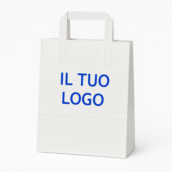 Shopper in carta con manico piatto